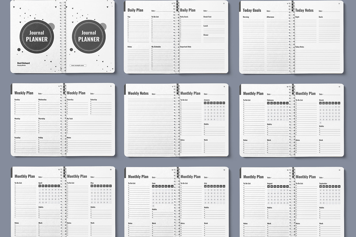 Journal Planner Design Template, a Stationery Template by MightyDesign (Photo 2 of 6)