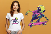 Alien on skateboarding. TShirt, an Animal Illustration by KENO Mascots (Thumbnail 7 of 10)