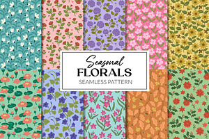 Seasonal Botanical Seamless Pattern, a Pattern Graphic by CreativeChristiana