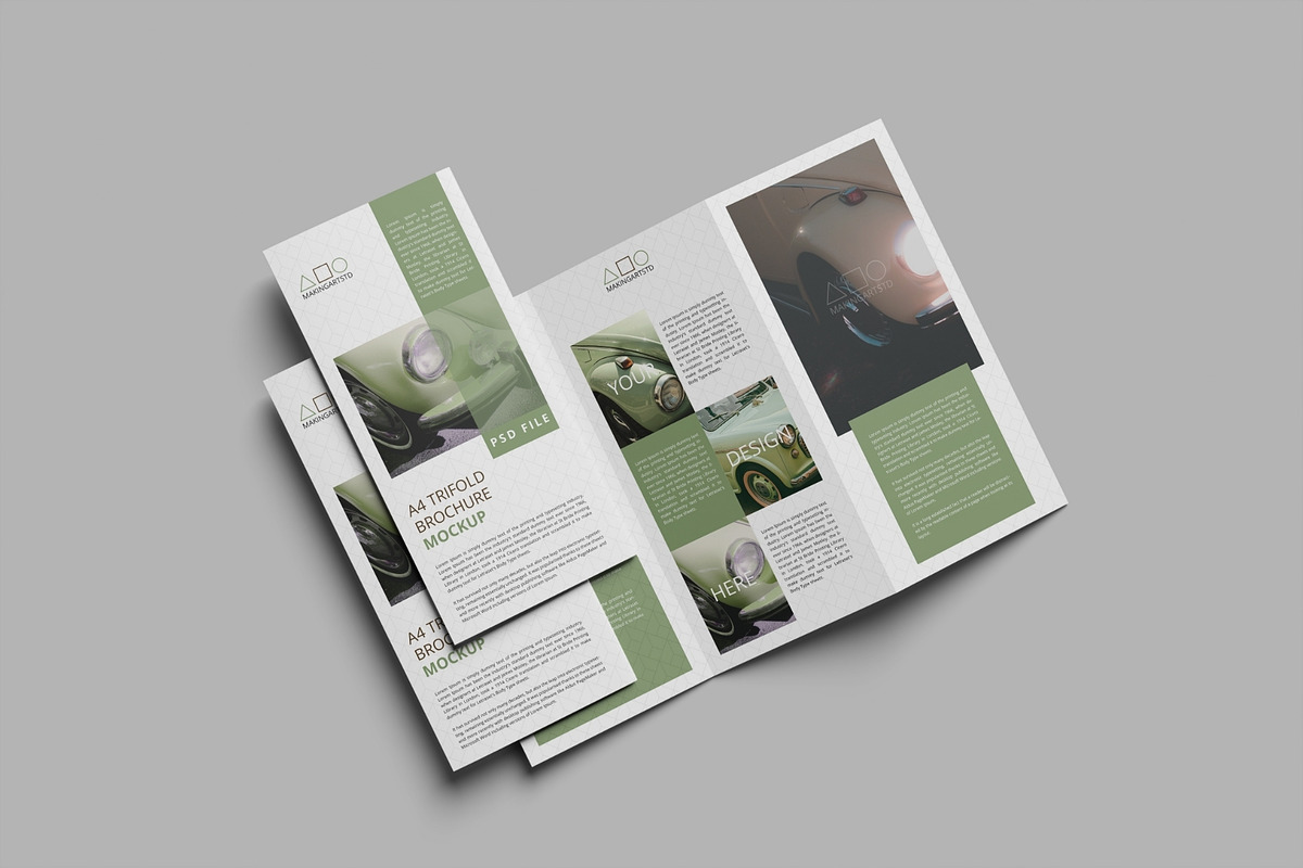 Realistic Trifold Brochure Mockup, a Books & Magazine Mockup by MA-KING_ART (Photo 5 of 5)