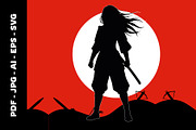 Female Warrior Vector Art Set, a Person Illustration by nandinigraphics (Thumbnail 1 of 3)