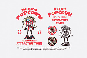 Popcorn Cartoon Character