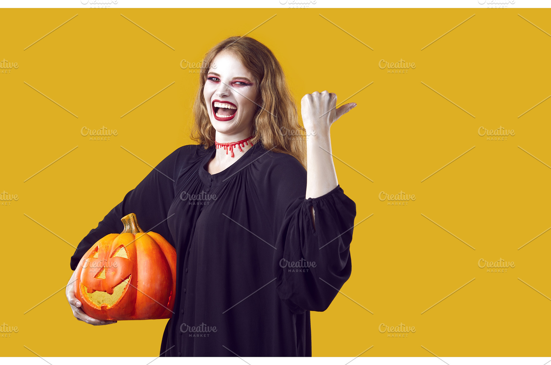 Happy woman in spooky costume, a Person Photo by StudioRomantic