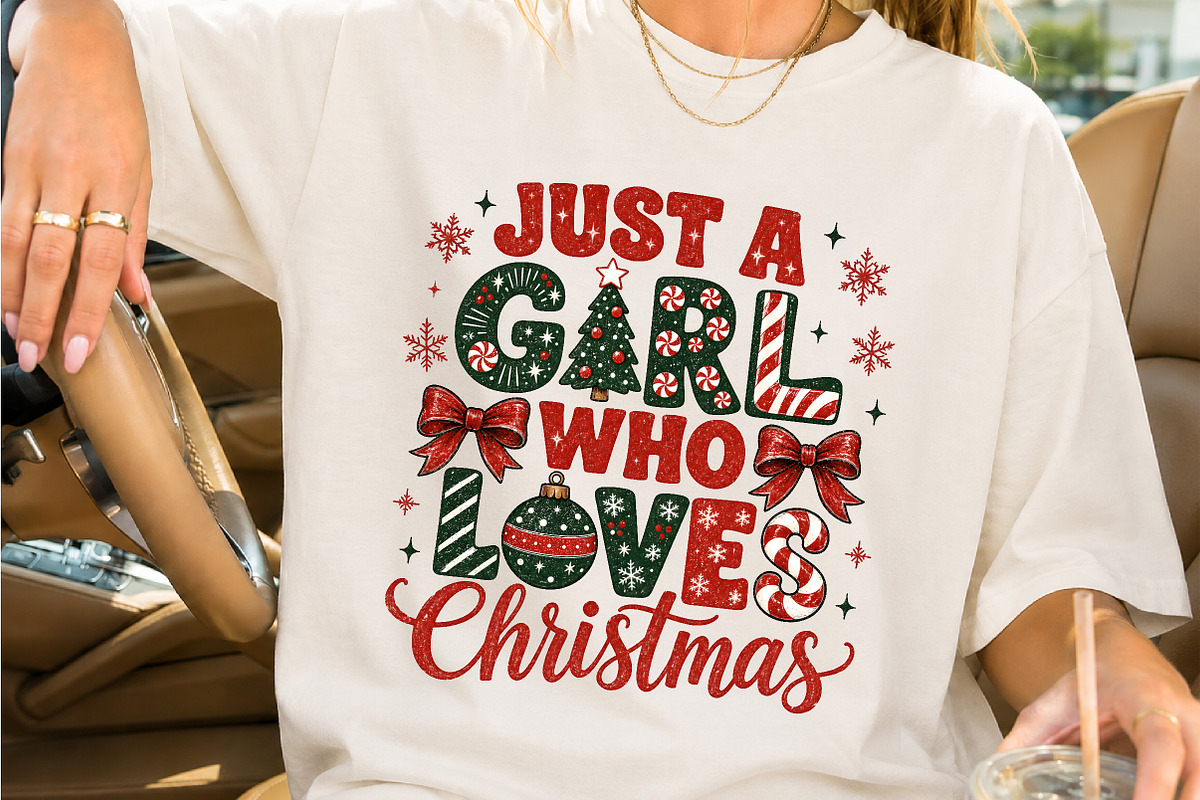 Just A Girl Who Loves Christmas, a Seasonal Illustration by Creative Art (Photo 2 of 3)