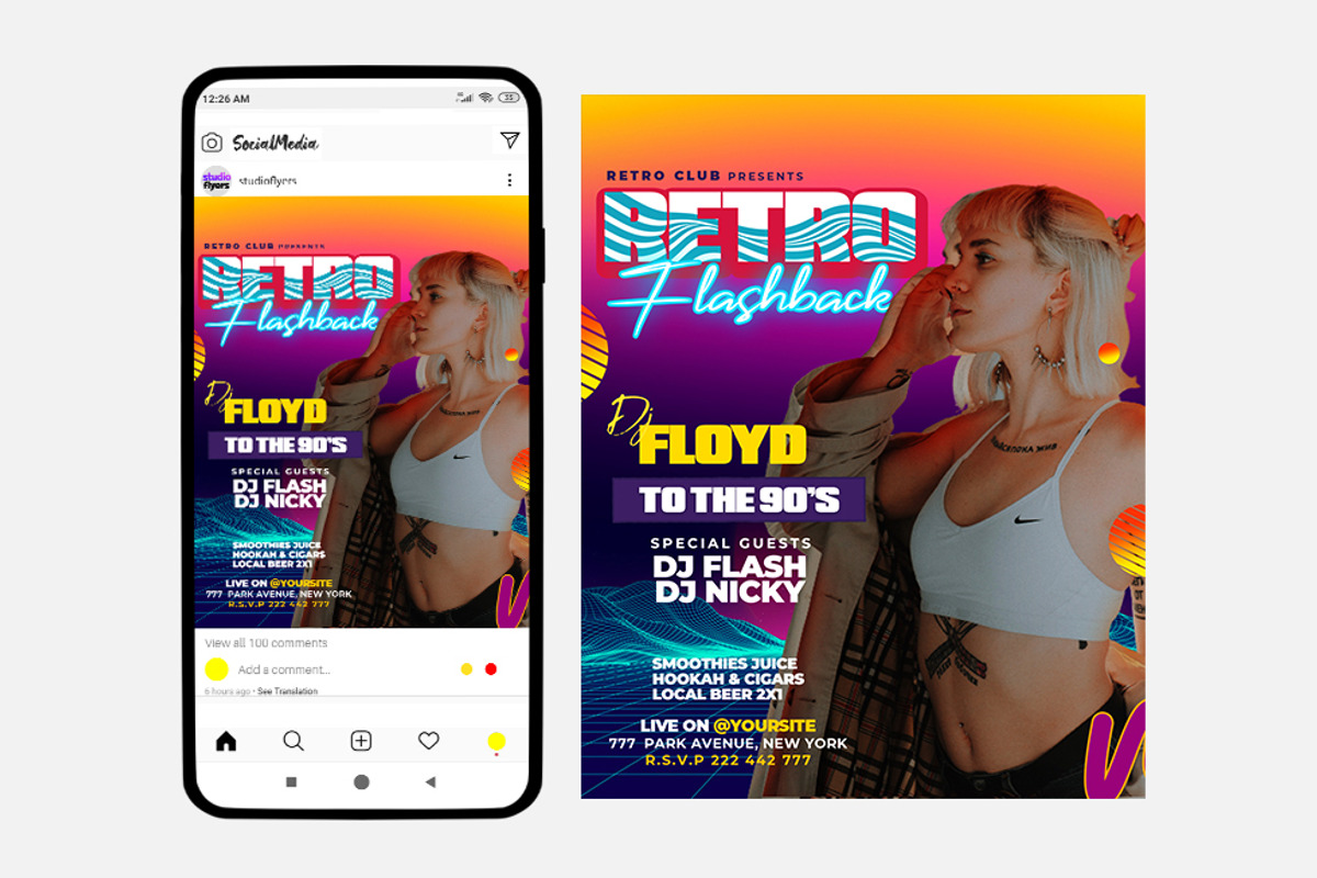 Retro Flashback Instagram (PSD), a Social Media Template by studioflyers.com (Photo 3 of 3)