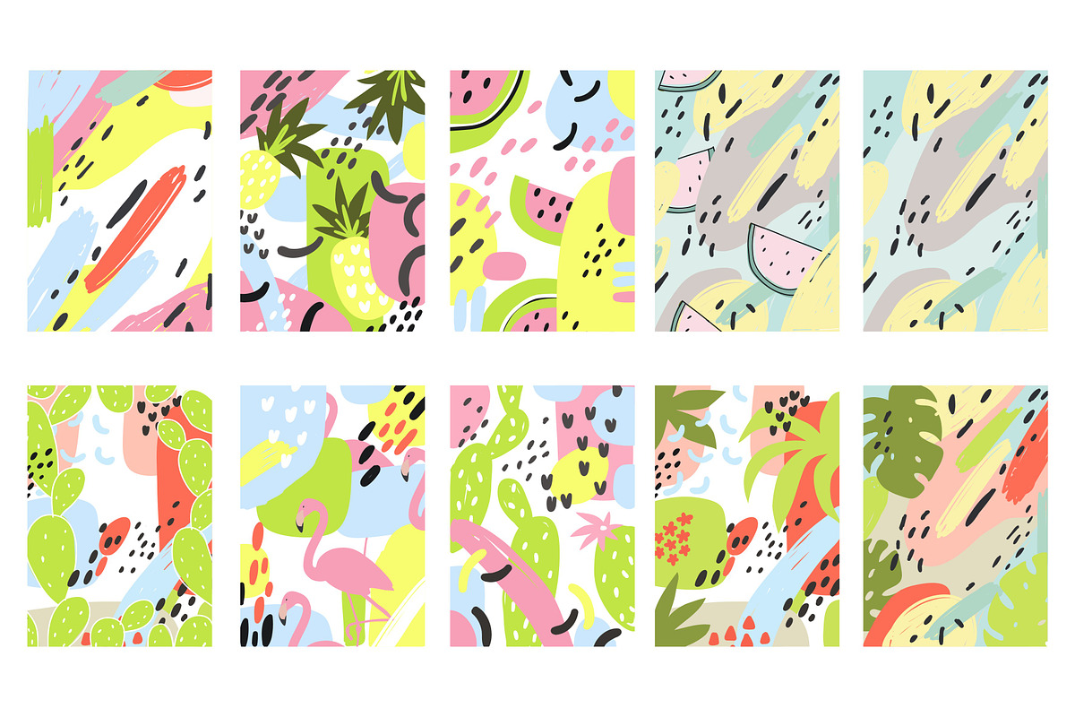 Hand drawn abstract summer patterns, a Pattern Graphic by Barkova Nadya