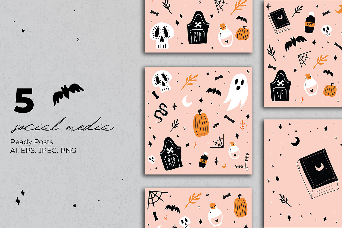 Hand Drawn Halloween Bundle, an Illustration by After Hours Creative (Photo 3 of 5)