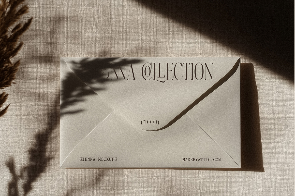 Sienna 10 : Pampas Envelope Mockup, an Advertising Mockup by Made by Attic (Photo 1 of 2)