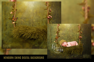 Digital Backdrop Newborn Baby Swing