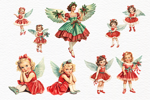 Retro Christmas Angel Clipart