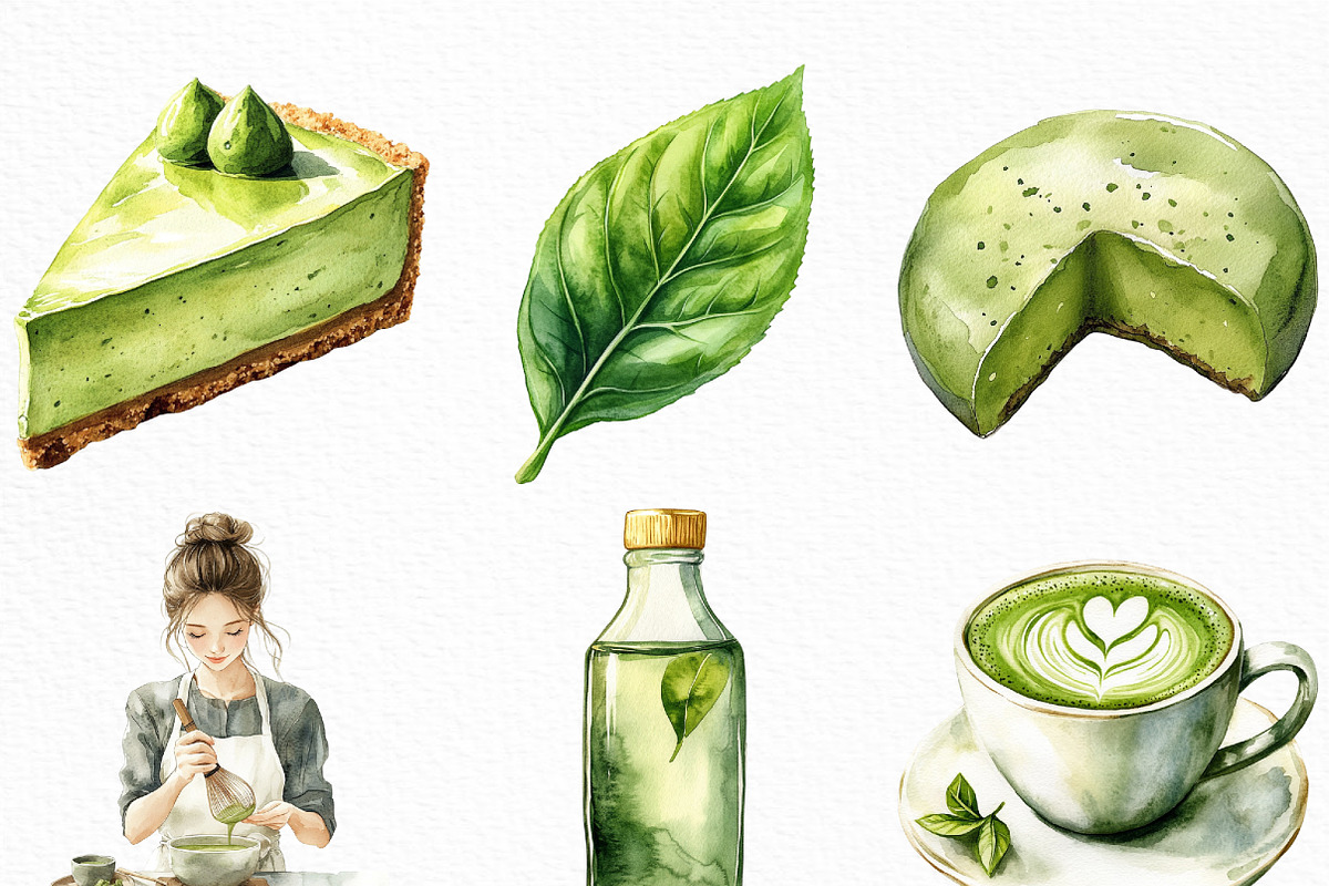 Matcha Green Tea Clipart, an Illustration by Craft Nest (Photo 4 of 6)