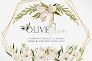 Watercolor Olive Green Flower, an Illustration by Beigetime (Thumbnail 1 of 10)