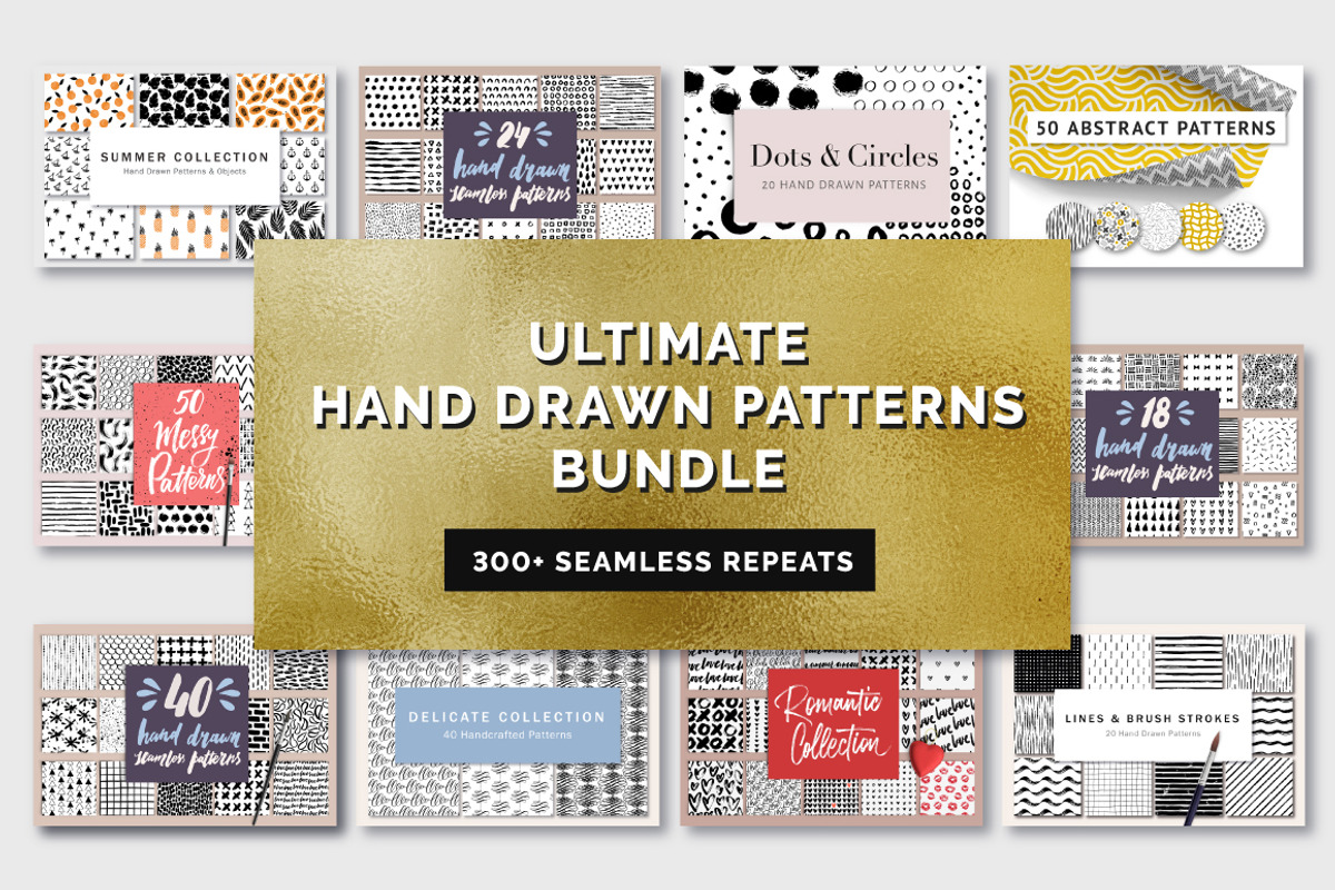 Ultimate Hand Drawn Patterns Bundle, a Pattern Graphic by Type and Graphics Studio (Photo 1 of 15)