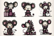 Whimsical Christmas Mouse Clipart, an Illustration by Dream Creation (Thumbnail 5 of 7)