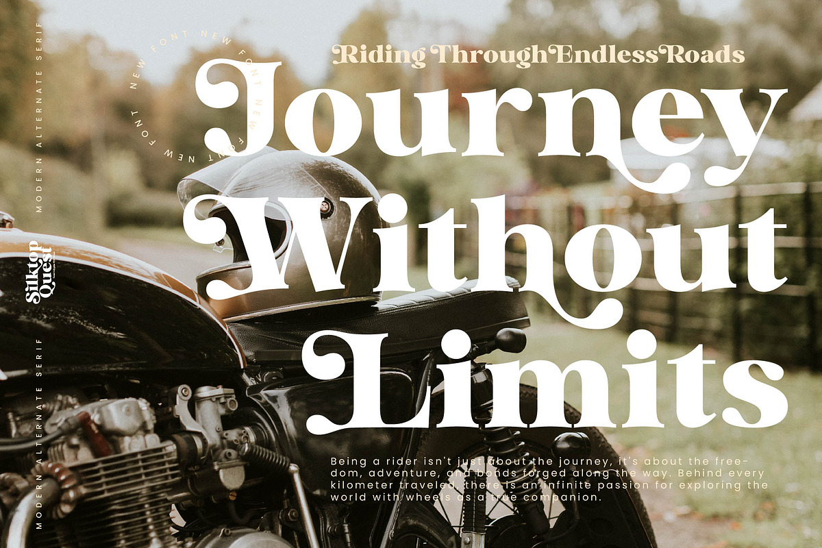 Silktop Quest Modern Serif Font, a Serif Font by timelesstype.co (Photo 5 of 20)