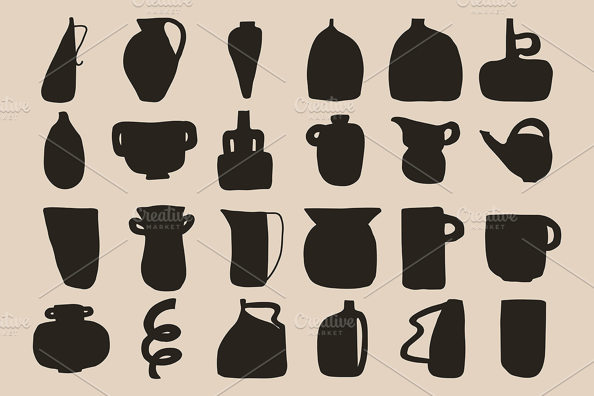 224 POTTERY CLIPART - HAND DRAWN, an Object Illustration by JuDesign (Photo 8 of 25)