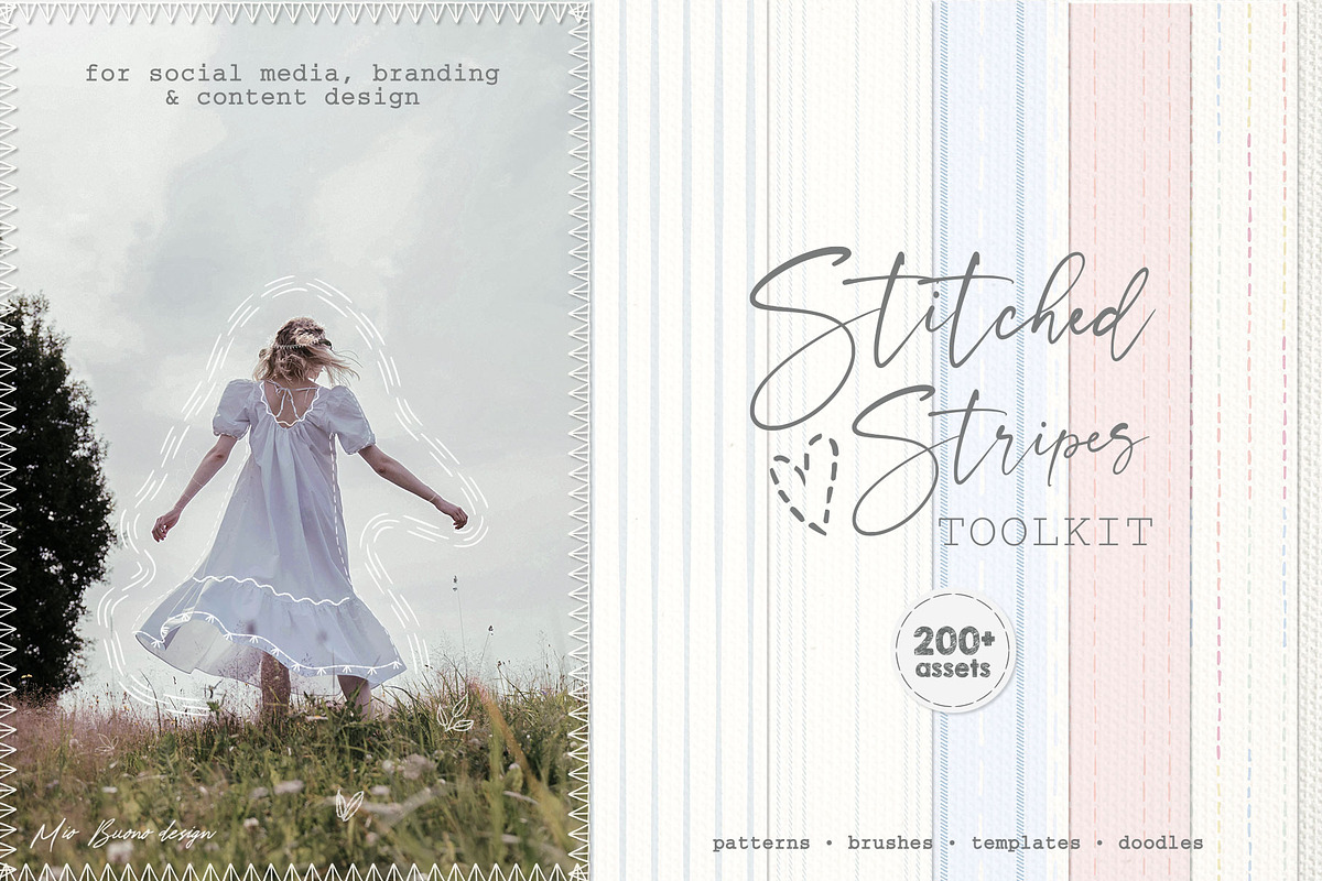 200+ Stitched Stripes Toolkit, an Object Graphic by Mio Buono (Photo 1 of 13)