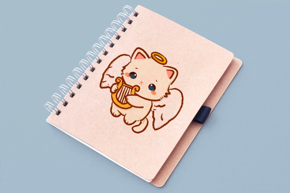 Kawaii white cat angels and devils, an Animal Illustration by Blumensdiary (Photo 4 of 7)