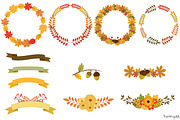 Autumn wreath clip art, an Illustration by Pravokrugulnik (Thumbnail 2 of 2)