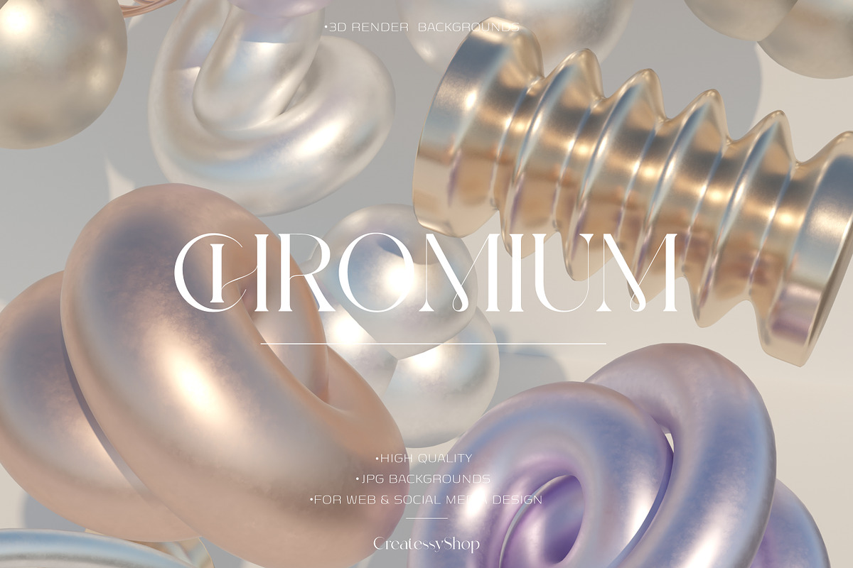 CHROMIUM - 3D Shapes Backgrounds, a Background Graphic by SCHÉRI (Photo 1 of 16)