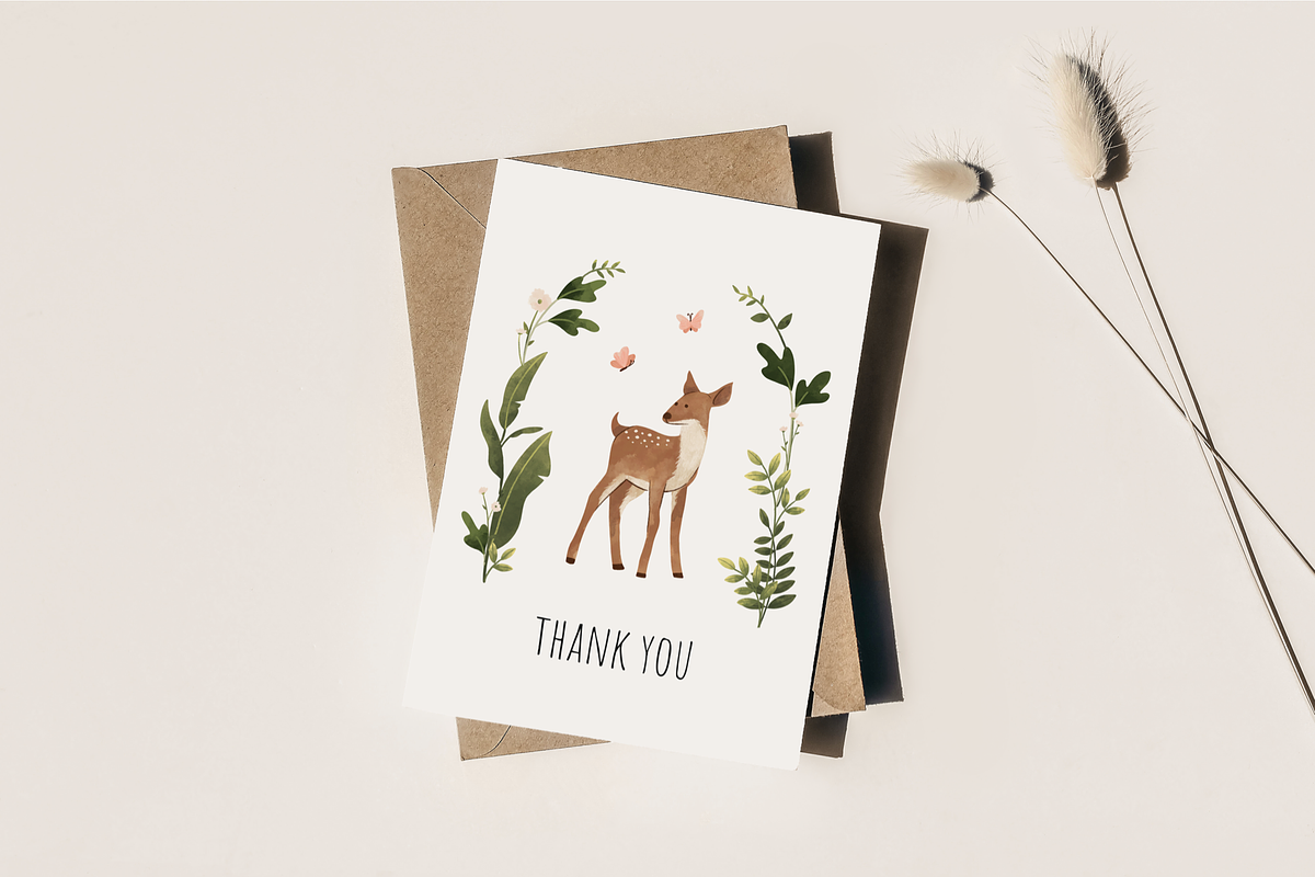 Woodland Animals: colored & outline, an Animal Illustration by imajineko (Photo 10 of 10)
