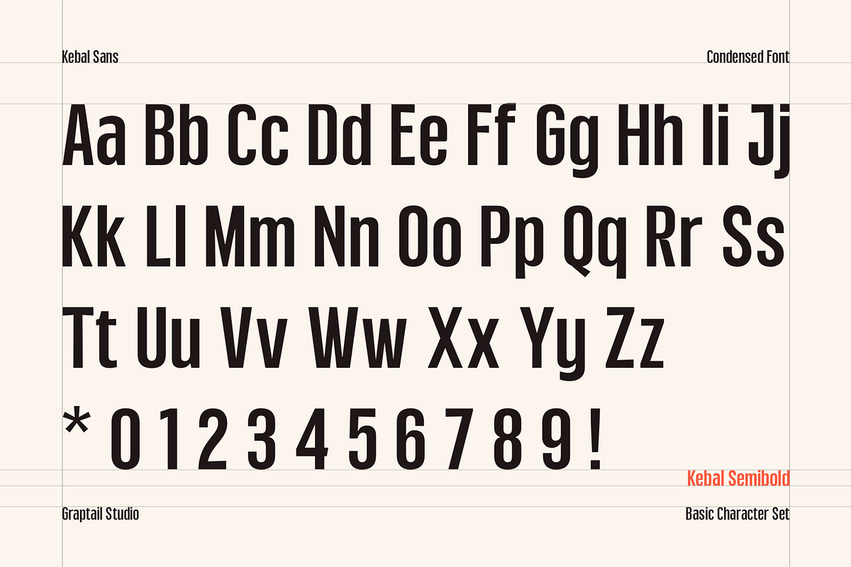 Kebal Sans - Condensed Font, a Sans Serif Font by Graptail (Photo 6 of 19)