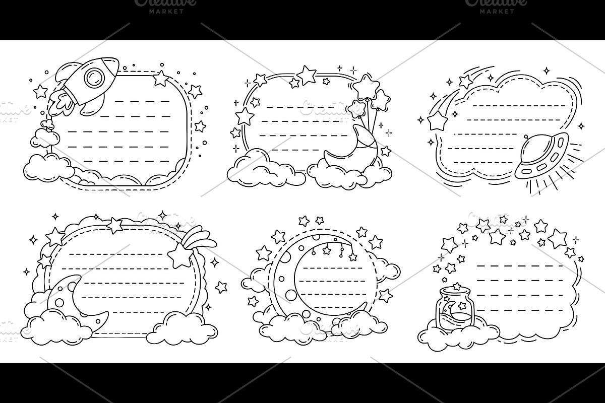 Space kids memo notes frames, a Technology Illustration by Buch&Bee (Photo 1 of 3)