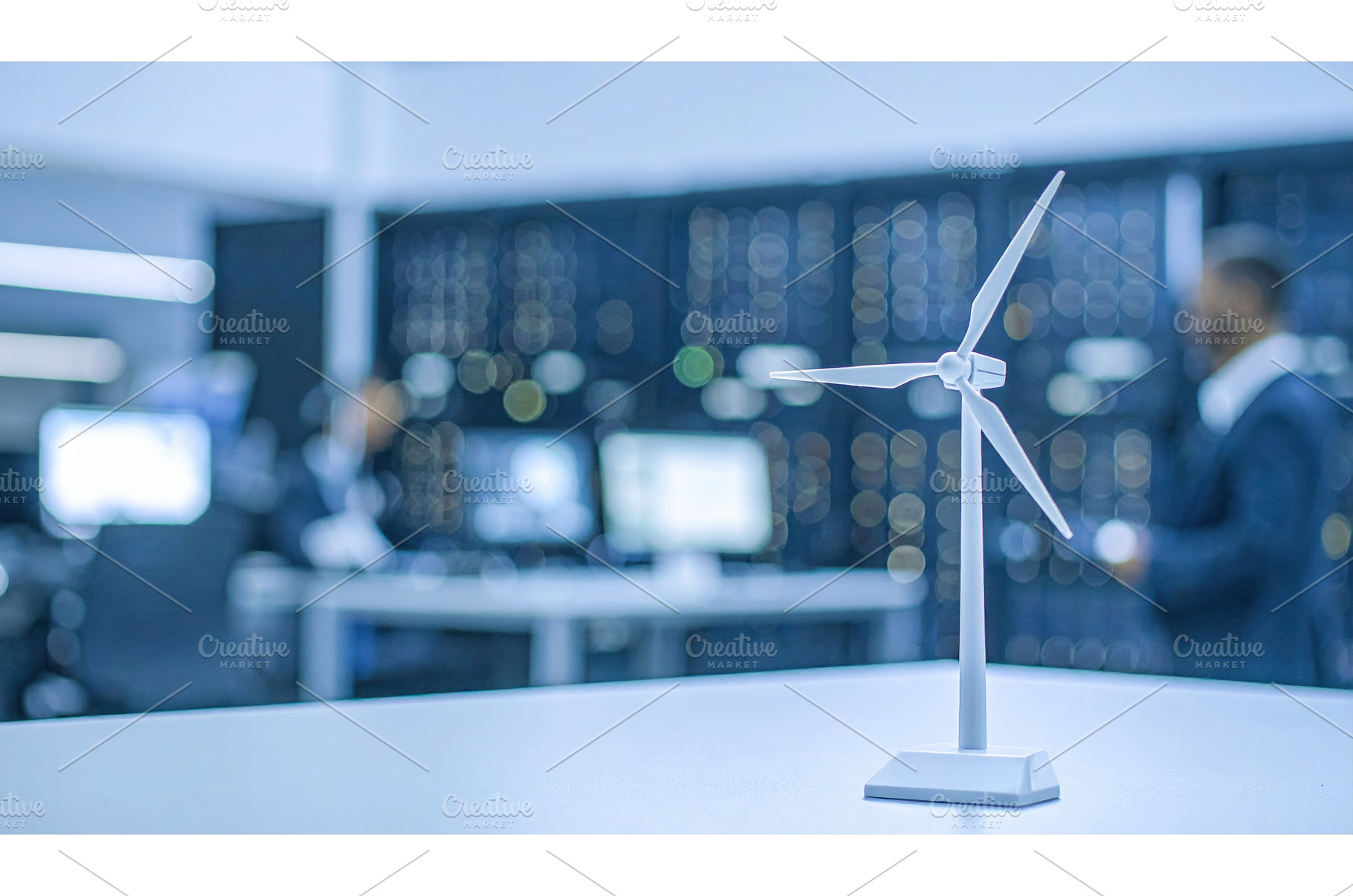 Miniature wind turbine model in a, a Technology Photo by Igor Tichonow