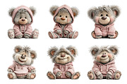 Whimsical teddy bear set, an Illustration by SinaCreation (Thumbnail 5 of 11)