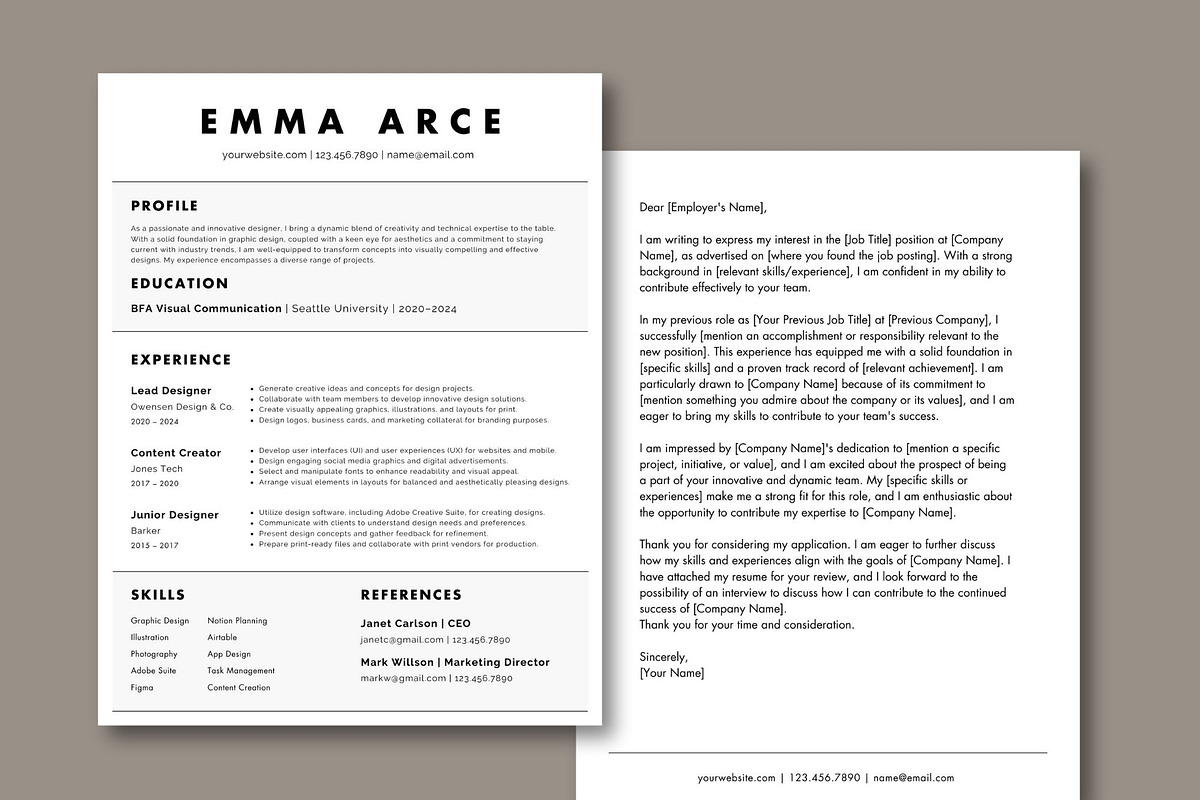 Simple Resume Cover Letter Template, a Resume Template by Melanie Peterson (Photo 1 of 3)