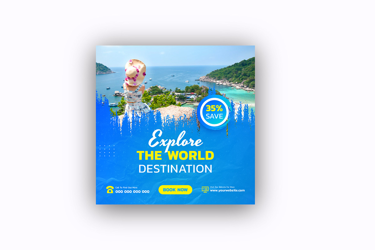 Holiday Travel  Social Media Post, a Social Media Template by Mk_Studio (Photo 3 of 5)