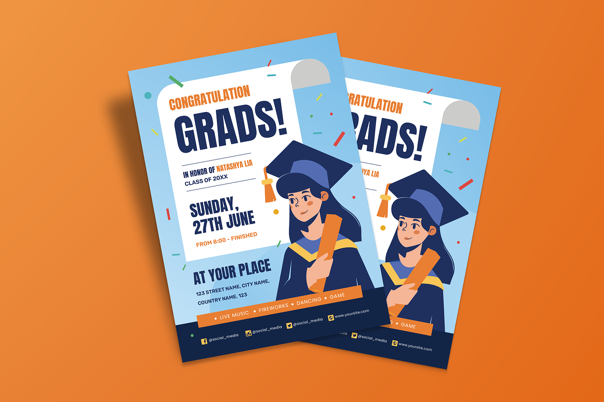 Graduation Party Invitation, a Flyer Template by MMPixelCraft (Photo 5 of 5)