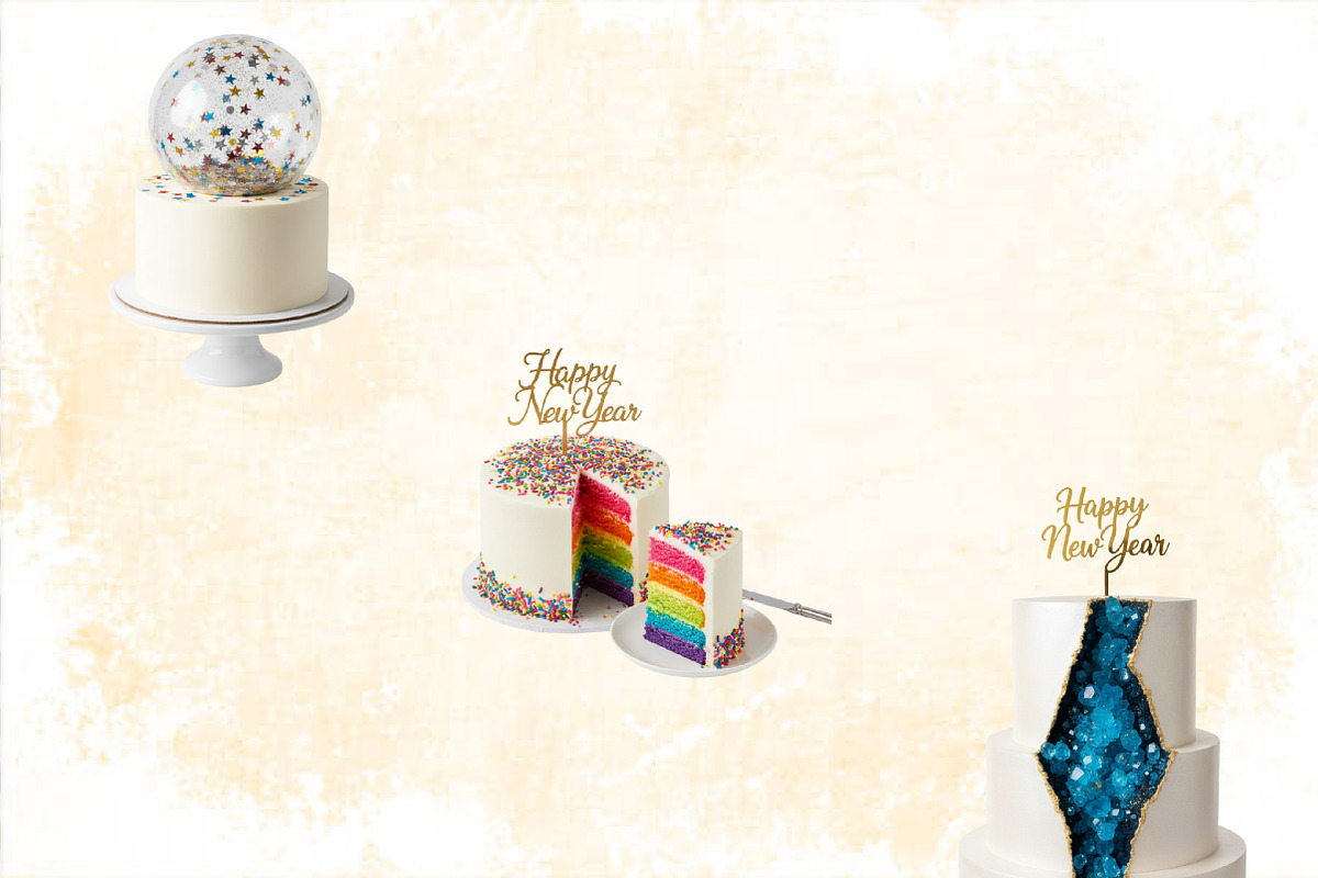 Happy New Year Cake Clipart, an Illustration by SVGArt (Photo 5 of 8)