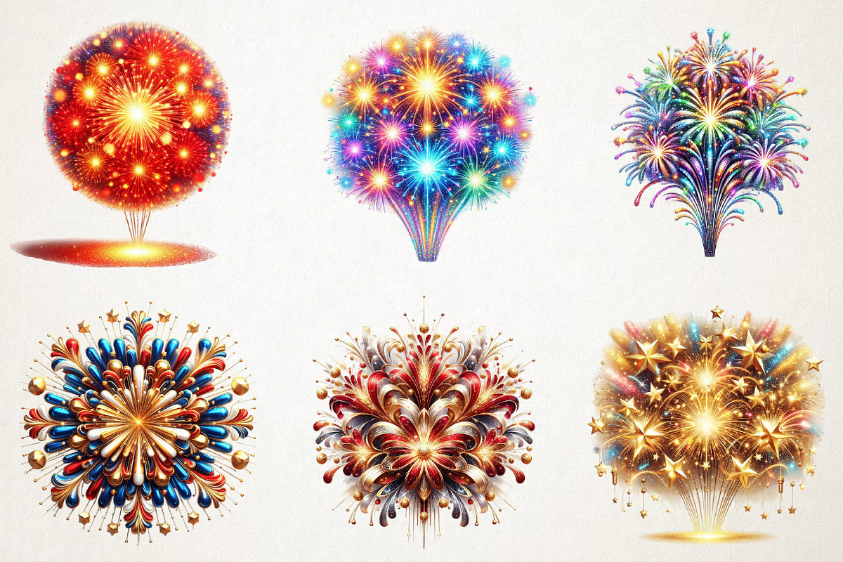 Colorful Fireworks Festival New Year, an Illustration by RobertsArt (Photo 3 of 5)