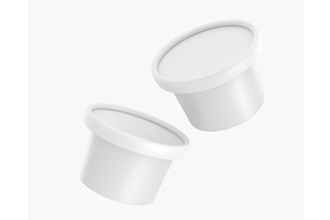 White plastic or paper buckets with, a Food & Drink 3D Model by Marozhkastudio
