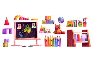 Preschool classroom for kid, an Object Illustration by art PVP - market