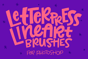 Letterpress Lineart Photoshop Brush
