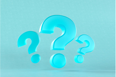 3D question marks against blue, a Background Photo by Daniel Megias