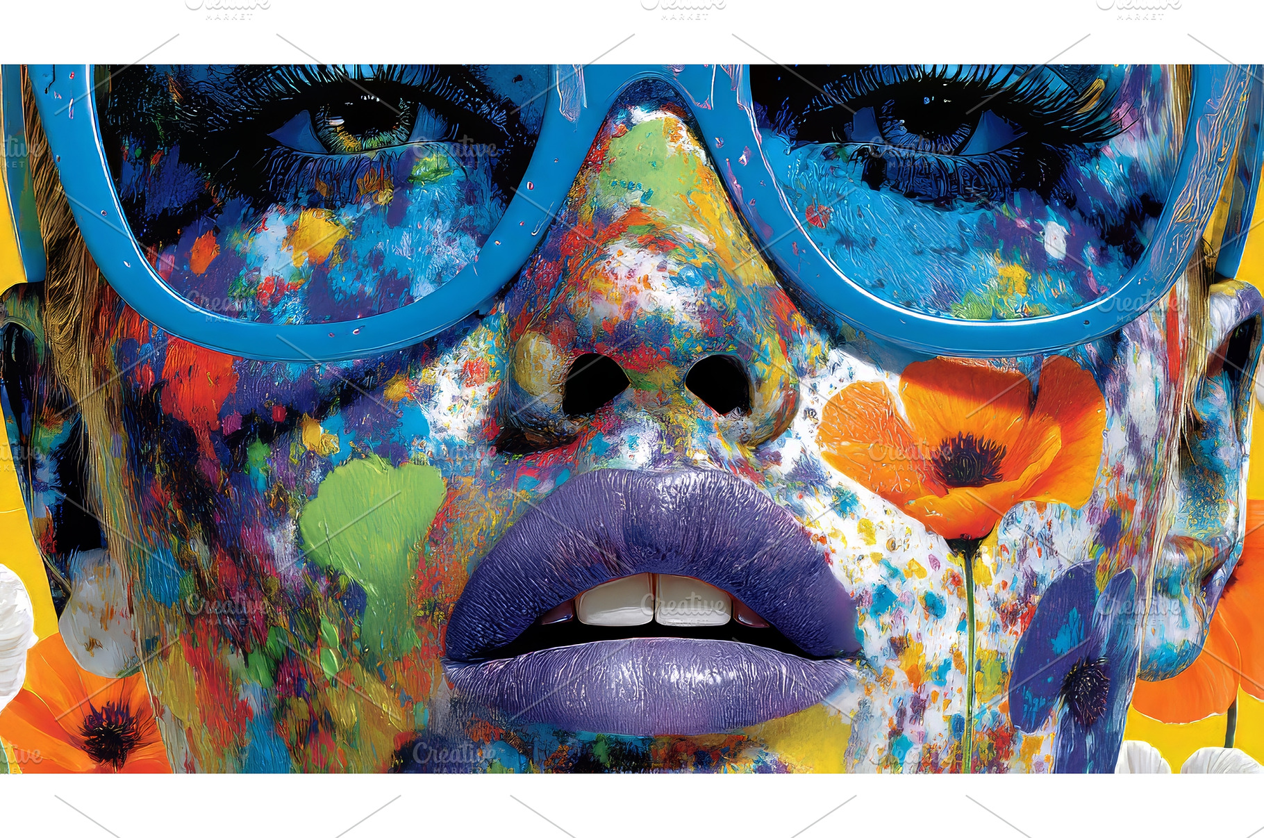 Floral elements and an abstract face, an Arts & Entertainment Photo by ZinetroN