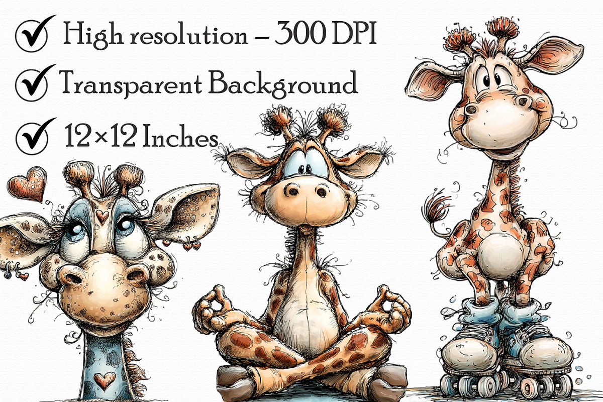 Cute Stylish giraffe clipart, an Illustration by Libby Wishes (Photo 7 of 7)