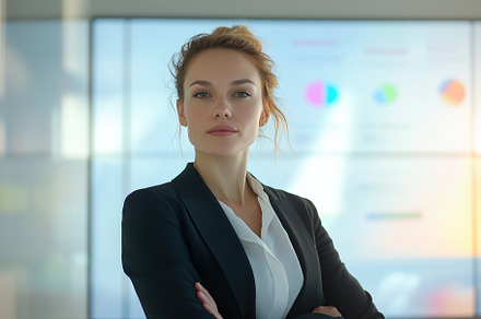 Female trader broker analyzing cryptocurrency prices on graphs and candlestick, a Person Photo by AlyaAnd