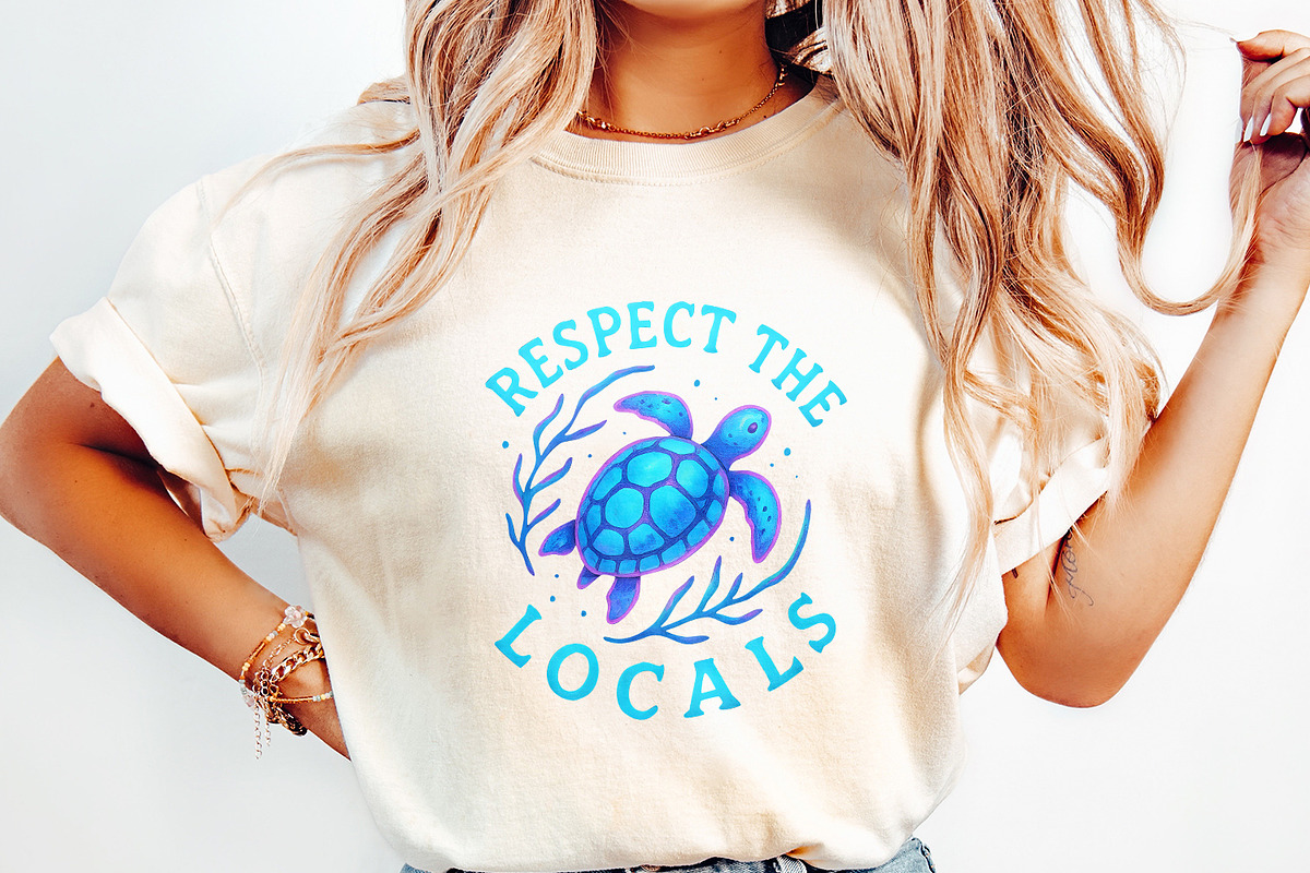 Respect the Locals Png, Sea Turtle, an Illustration by SharpMarketplace (Photo 2 of 9)