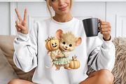 Whimsical Halloween Mouse Clipart, a Seasonal Illustration by Rose Art (Thumbnail 6 of 8)