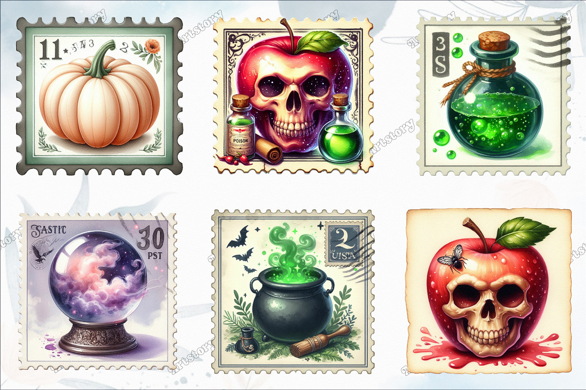 Halloween Postage Stamp Sublimation, a Graphic by designcity5 (Photo 3 of 5)