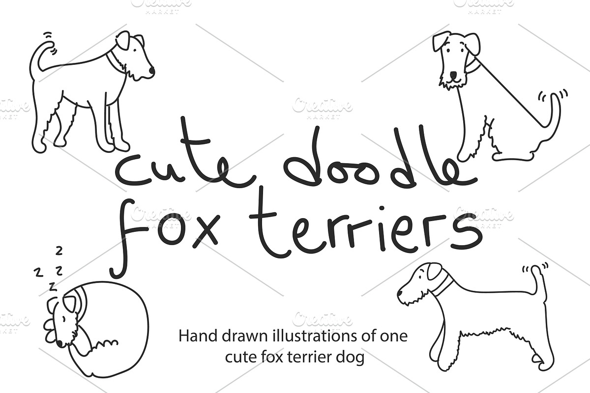 Cute doodle Fox Terriers, an Animal Illustration by Liz Pengilley Studio (Photo 1 of 4)