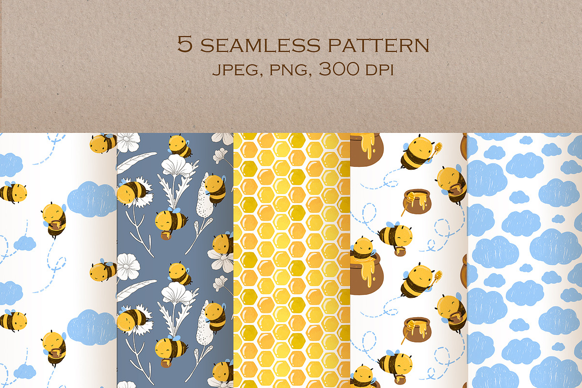 Cute Honey Bee Clipart, a Food Illustration by LukaJreym (Photo 5 of 10)