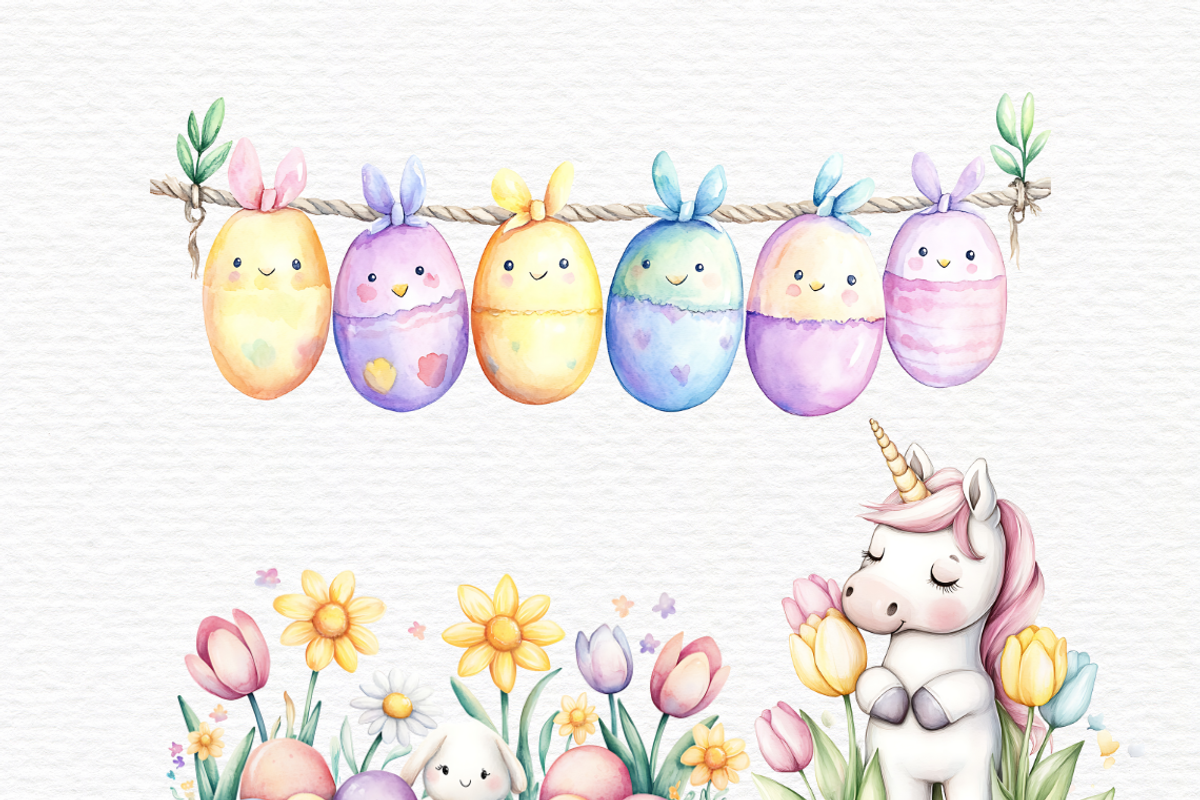 Unicorn easter egg clipart, a Seasonal Illustration by Invite to Clipart (Photo 4 of 7)