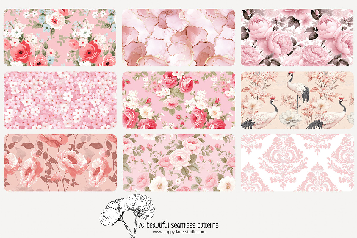 70 timeless pink seamless pattern, a Pattern Graphic by Poppy Lane Studio (Photo 7 of 10)