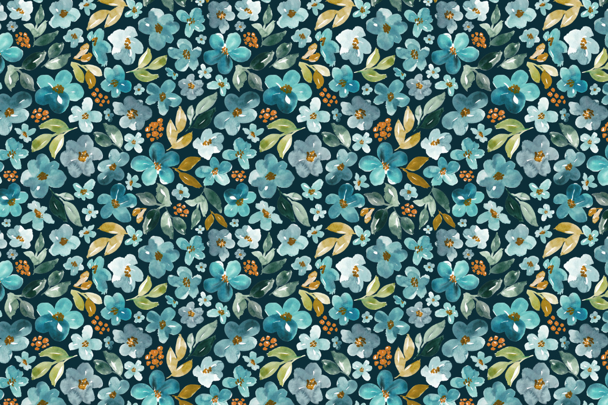 Blue, teal, green, rust and ochre, a Pattern Graphic by Anya-D (Photo 3 of 7)