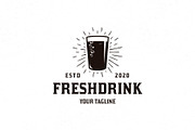Fresh Drink Glass Logo Template, a Branding & Logo Template by vectorwithin (Thumbnail 1 of 3)